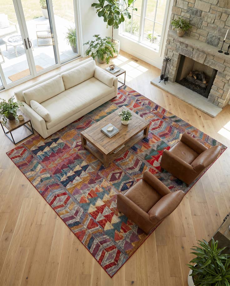 Detail image of 10' x 10' Easy-Clean Modern Indoor / Outdoor Square Rug