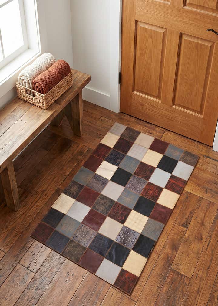2' x 3' Cowhide Leather Rug