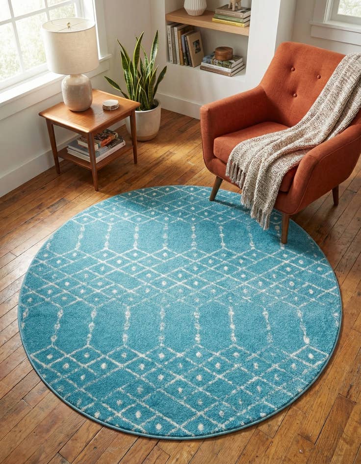 Detail image of 5' 3 x 5' 3 Paxon Trellis Round Rug
