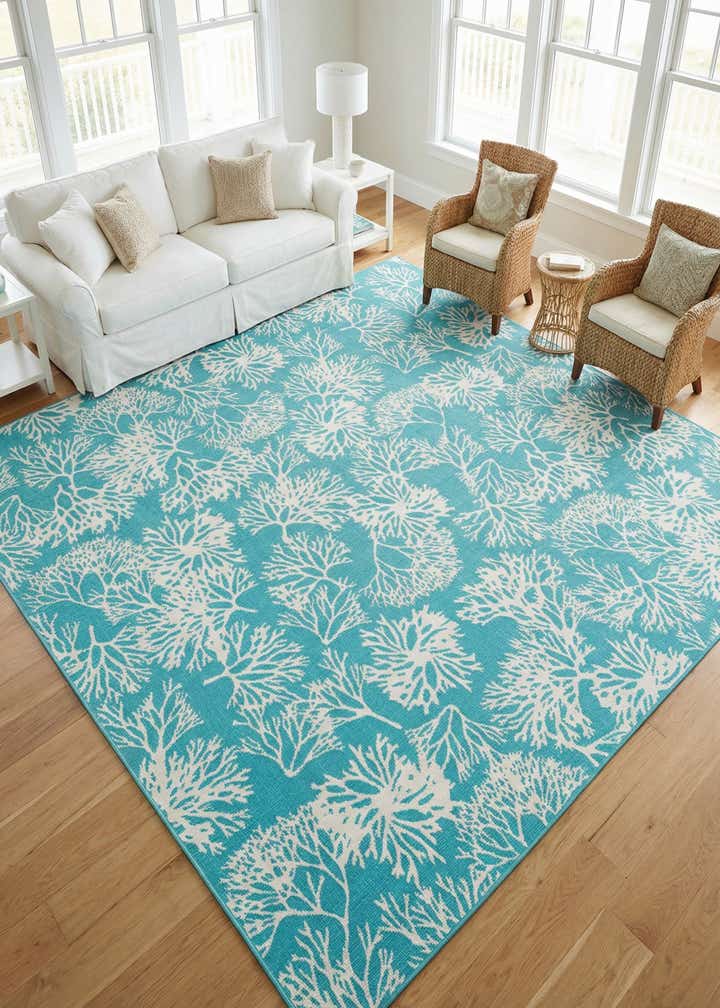 10' x 10' Easy-Clean Coastal Indoor / Outdoor Square Rug