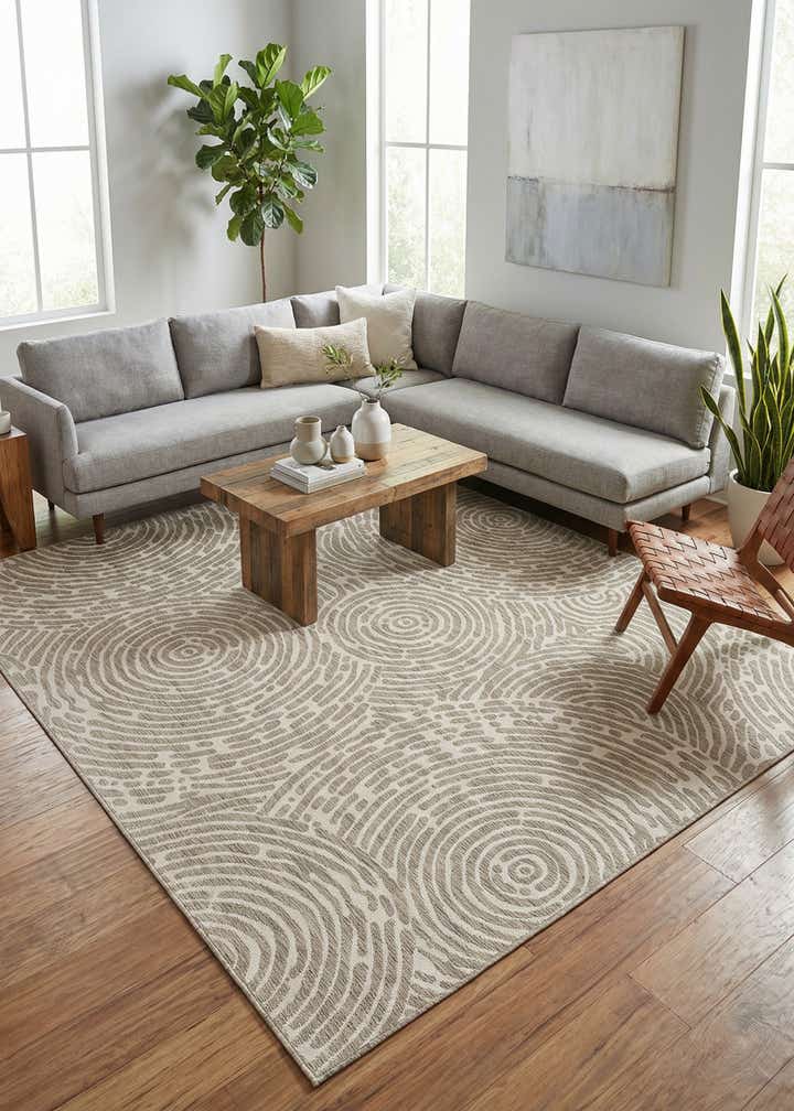 10' x 10' Easy-Clean Modern Indoor / Outdoor Square Rug