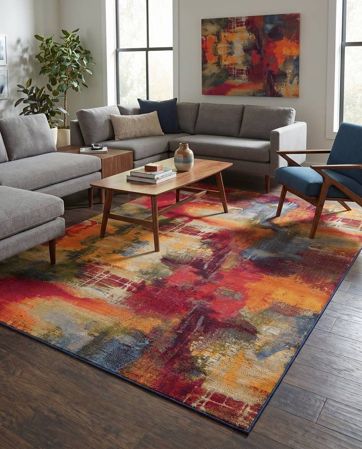 Detail image of 6' x 9' Easy-Clean Modern Indoor / Outdoor Rug