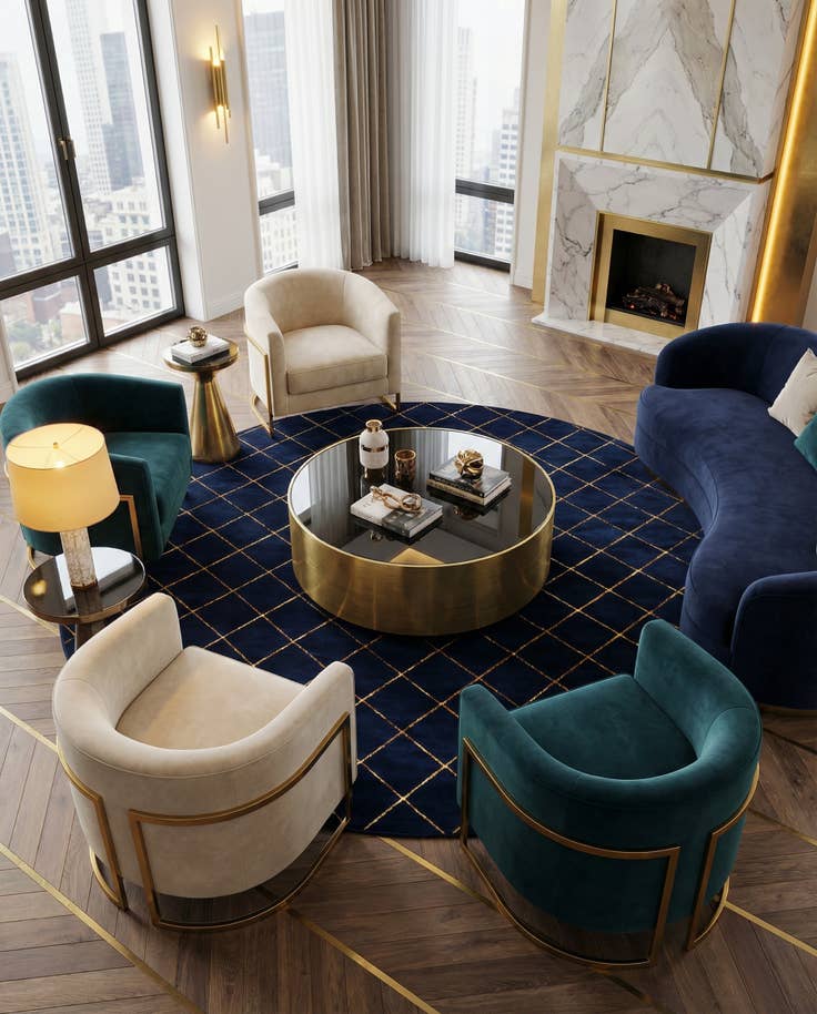 Detail image of 10' x 10' Vogue Geo Round Rug