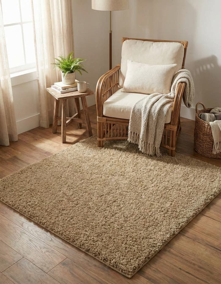 4' x 4' Soft Solid Shag Square ...