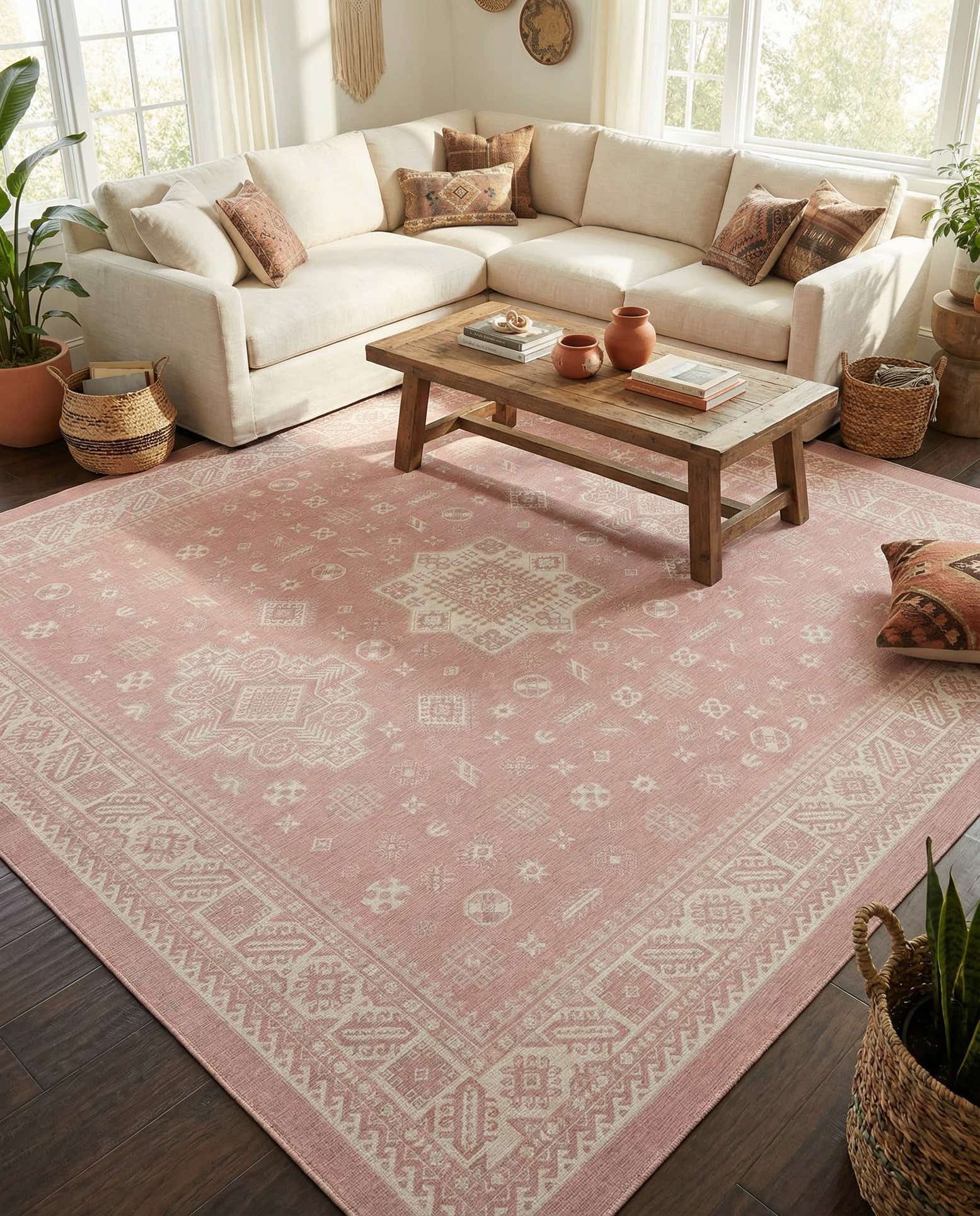 13' x 13' Easy-Clean Aztec Indoor / Outdoor Square Rug