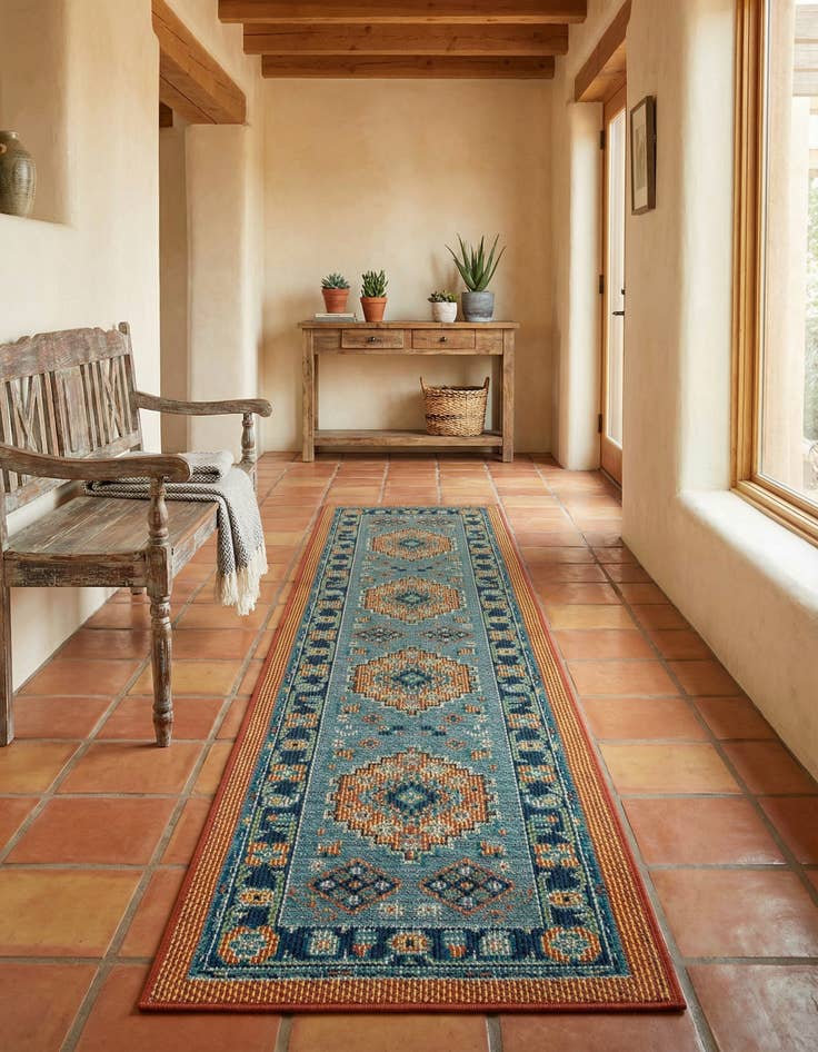 Detail image of 2' x 8'  Washable Baja Indoor / Outdoor Runner Rug