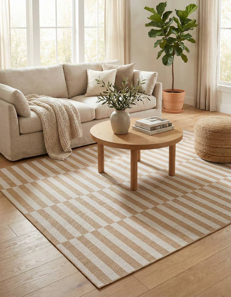 Detail image of 7' 10 x 10' Washable Ribbon Indoor / Outdoor Rug