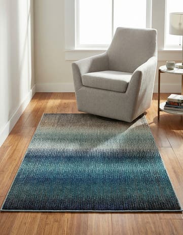 Blue Washable Hyacinth Rug