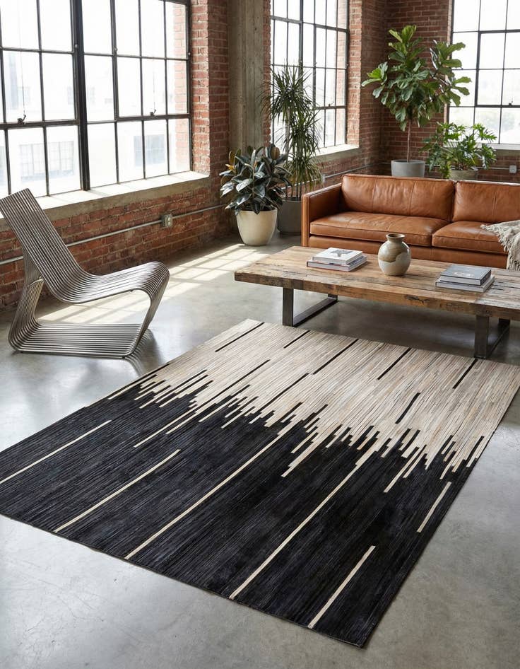 Detail image of 4' 1 x 6' 1 Cowhide Leather Rug