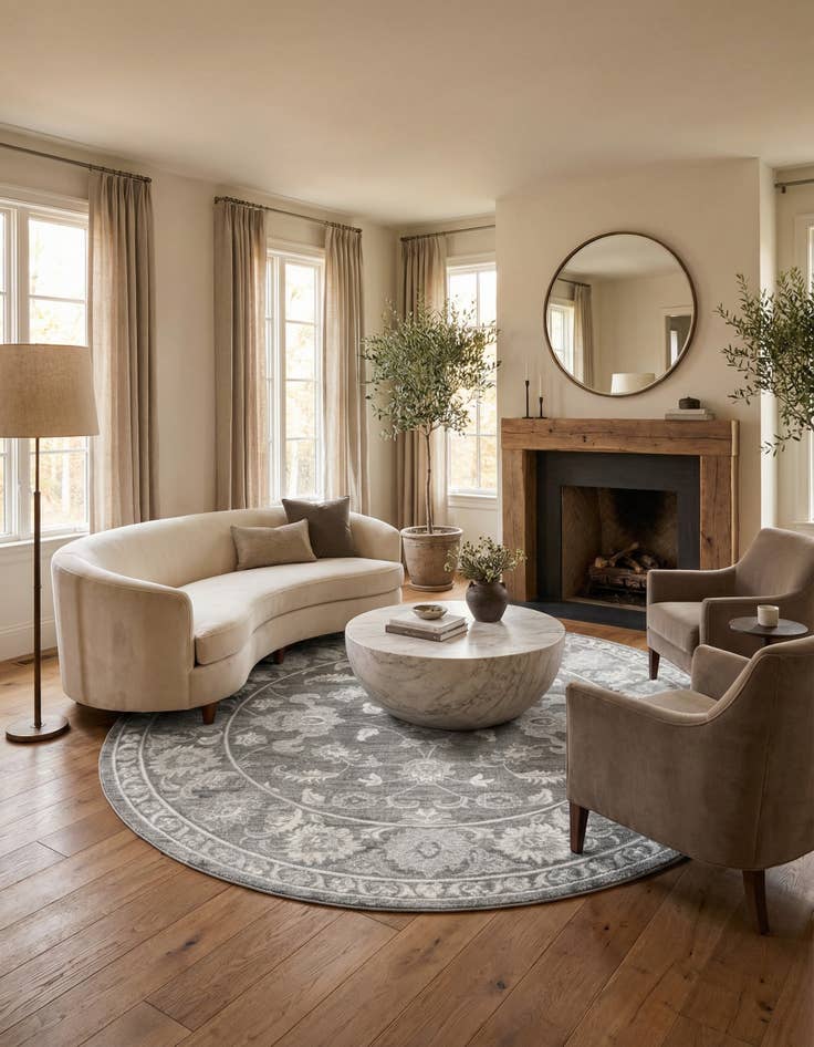 Detail image of 10' x 10' Boston Round Rug