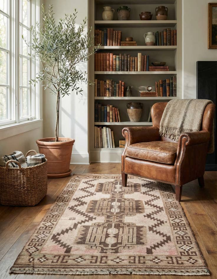 Detail image of 3' 2 x 6' 1 Hand Knotted Ultra Vintage Persian Wool Rug