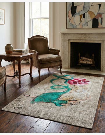 3' 3 x 5' 3 Hand Knotted Ultra Vintage Persian Wool Rug