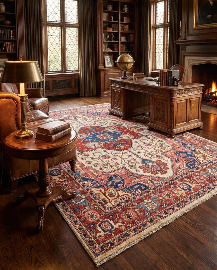 6' 8 x 9' 10 Hand Knotted Heriz Rug