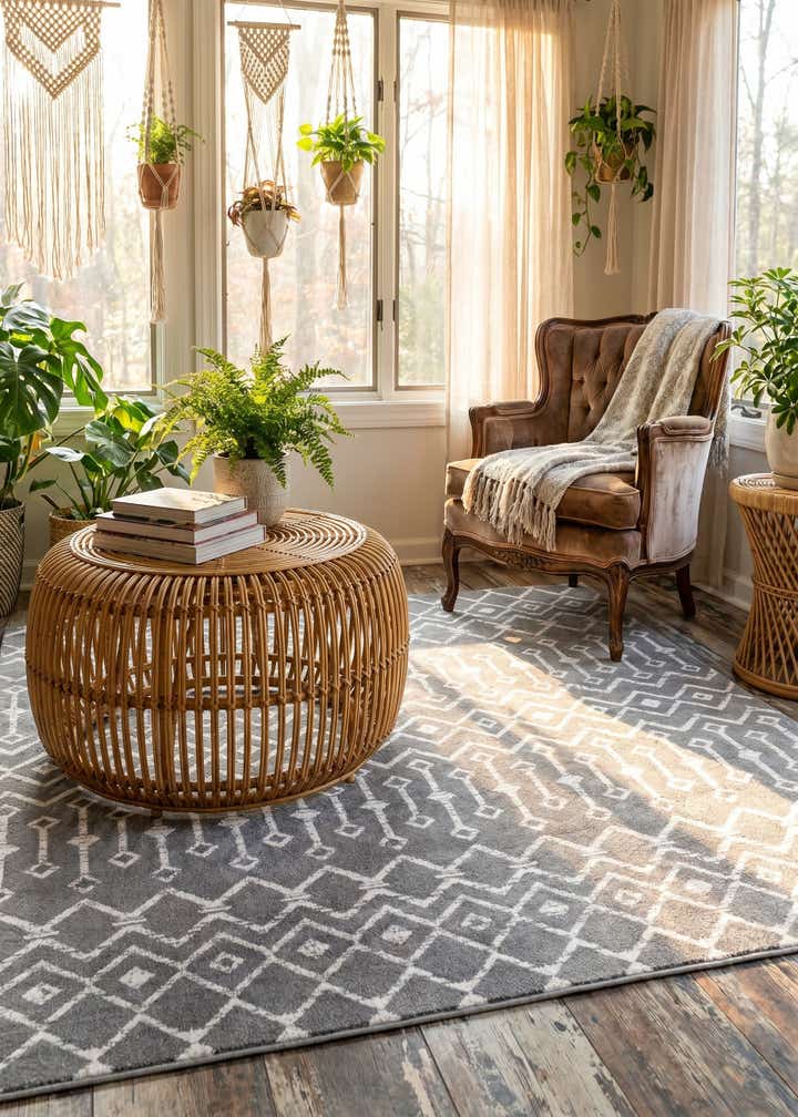 6' x 6' Kasbah Trellis Square Rug