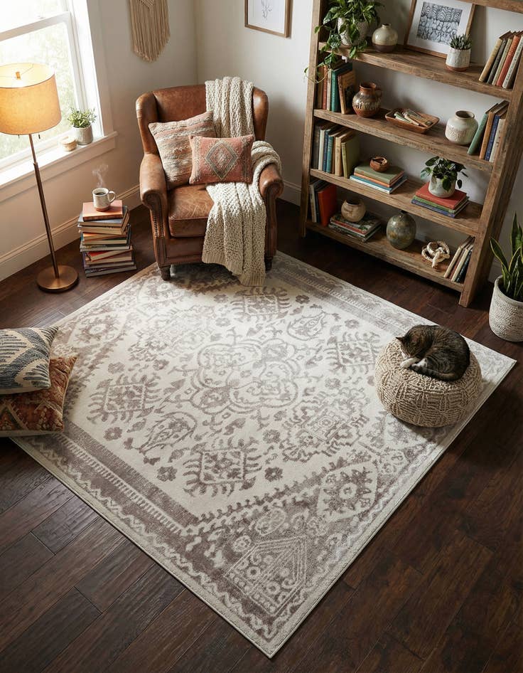 Detail image of 7' 10 x 7' 10 Oxford Square Rug