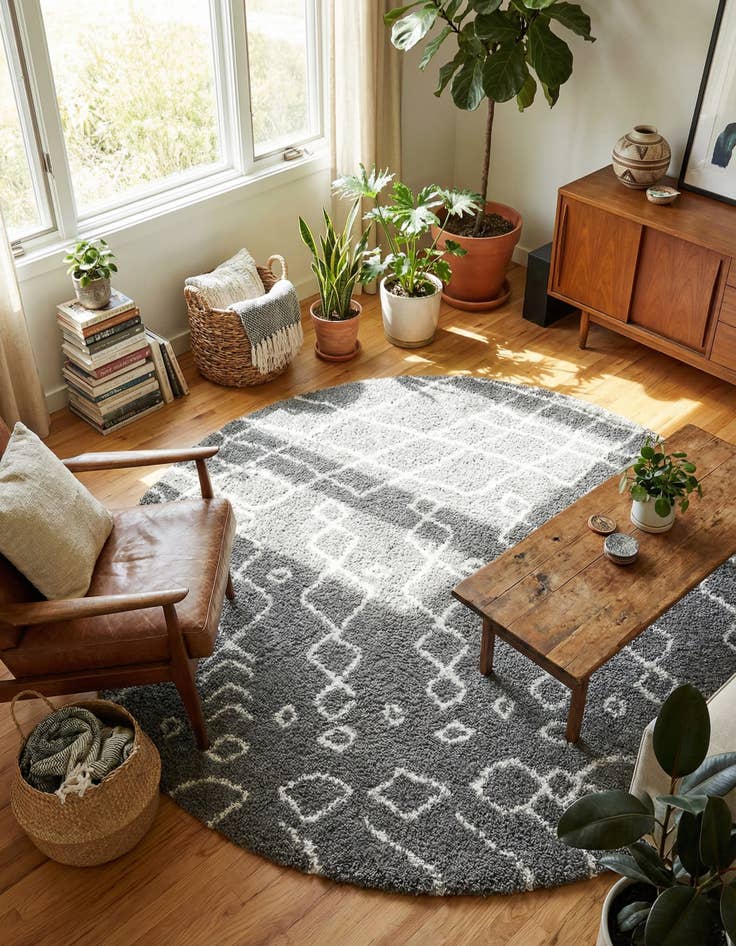 Detail image of 8' x 8' Marrakesh Shag Round Rug