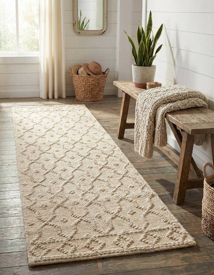 Detail image of 2' x 8' Hand Woven Larsa Jute Runner Rug