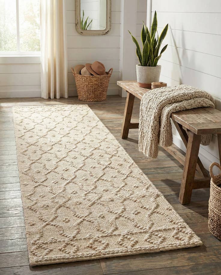 Detail image of 2' x 8' Hand Woven Larsa Jute Runner Rug