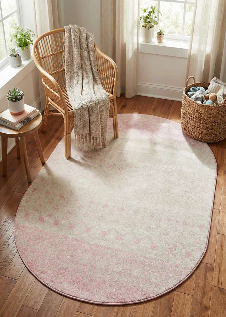 5' 3 x 8' Moroccan Trellis Oval Rug