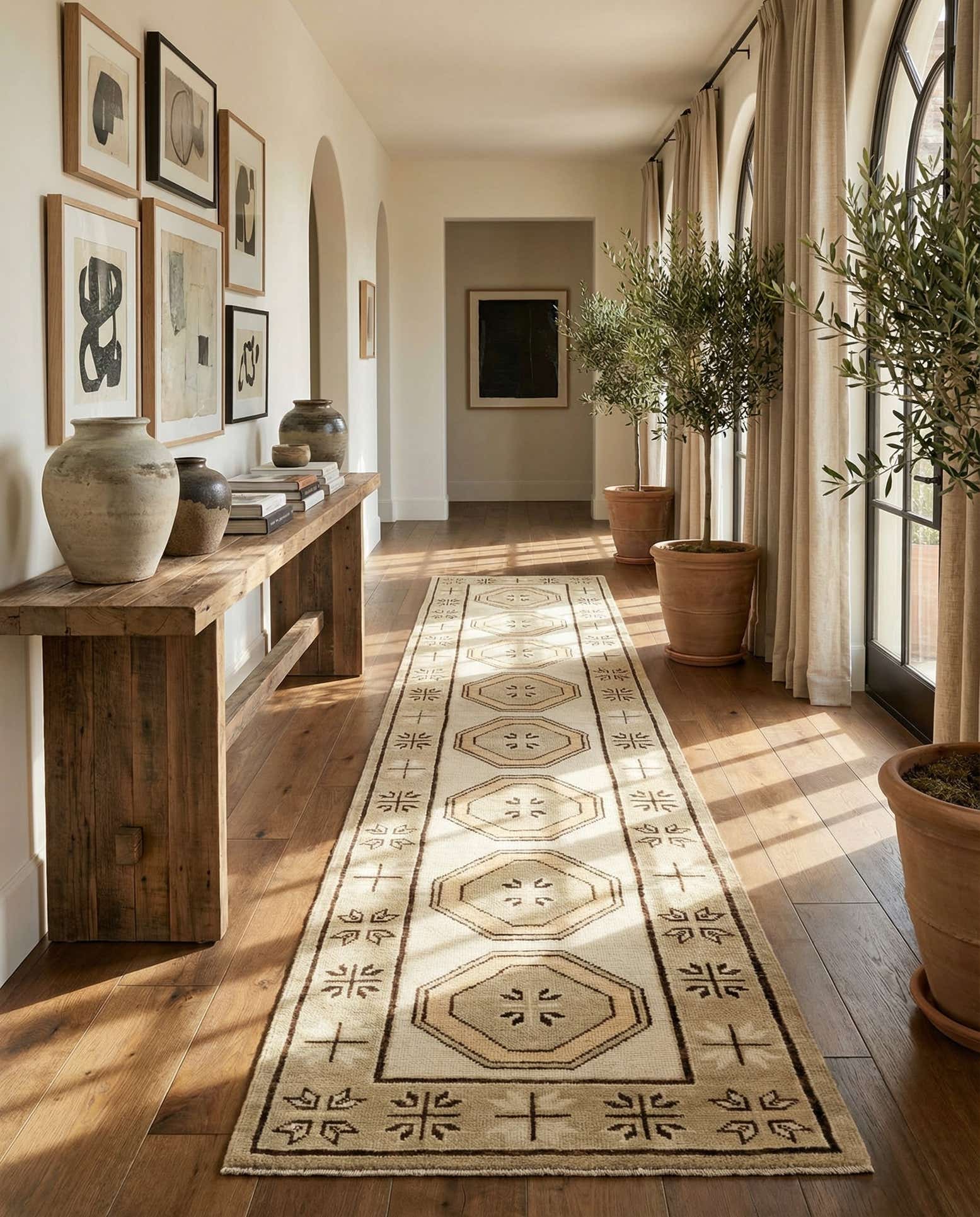 2' 9 x 11' Hand Knotted Oushak Wool Runner Rug