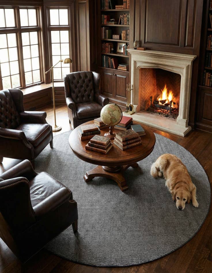 Detail image of 7' 10 x 7' 10  Hand Woven Jill Zarin English Manor Wool Round Rug