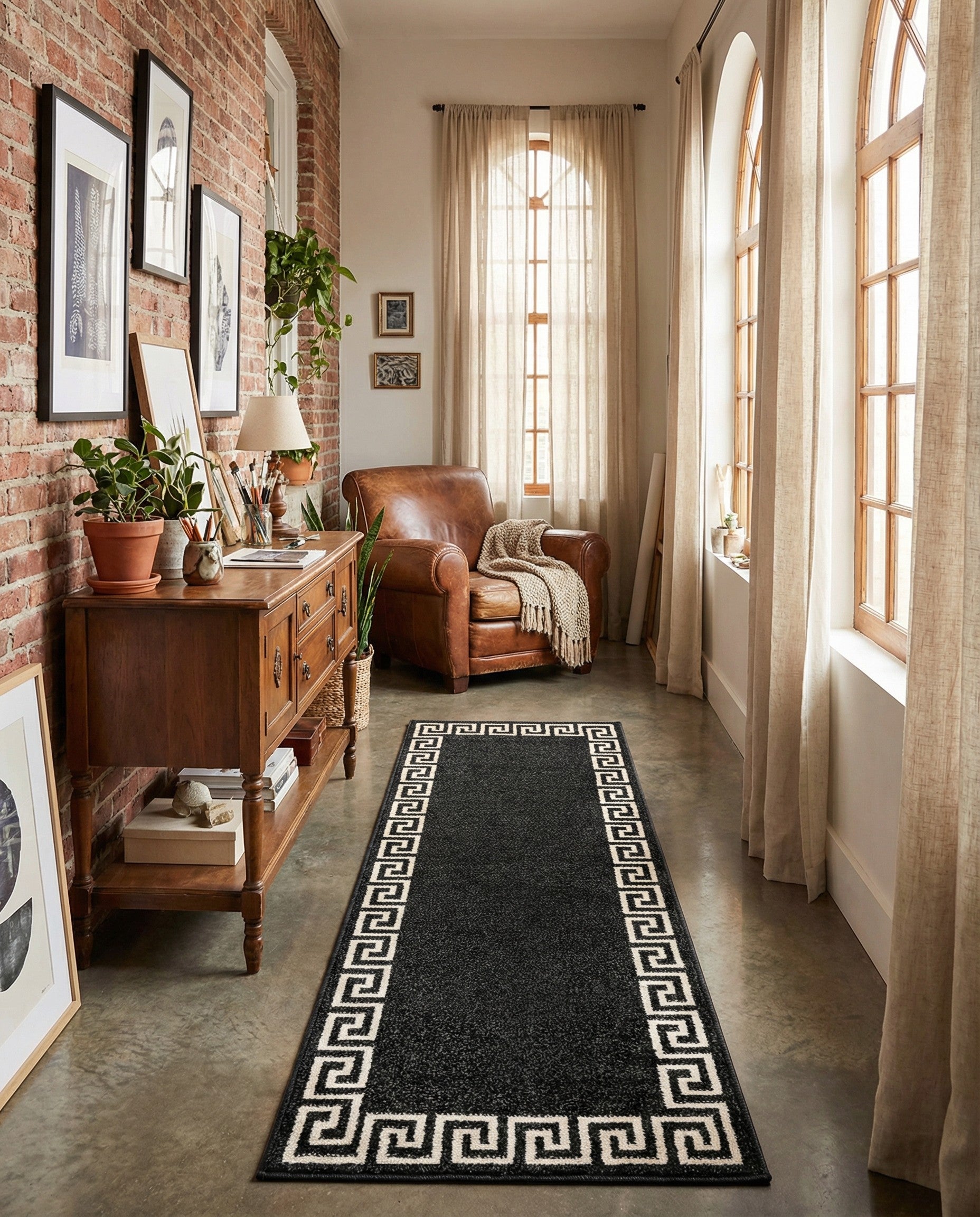 2' x 6' Greek Key Runner Rug