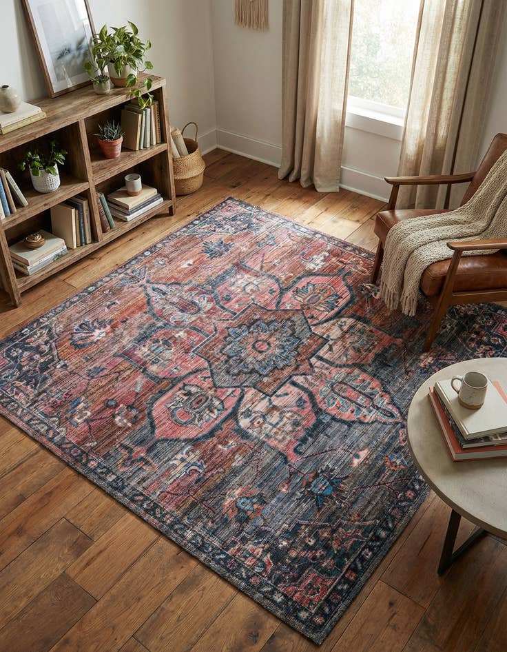 Detail image of 7' 3 x 7' 3 Washable Nostalgia Square Rug