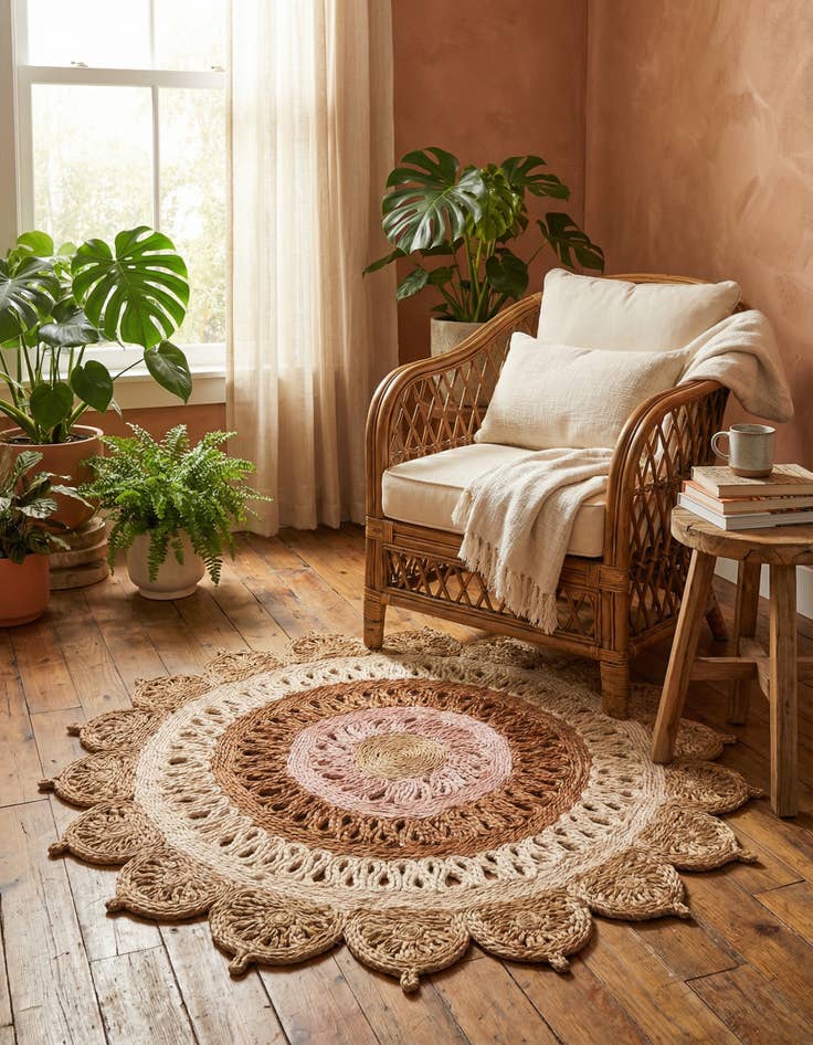 Detail image of 3' 1 x 3' 1  Hand Braided Jute Round Rug