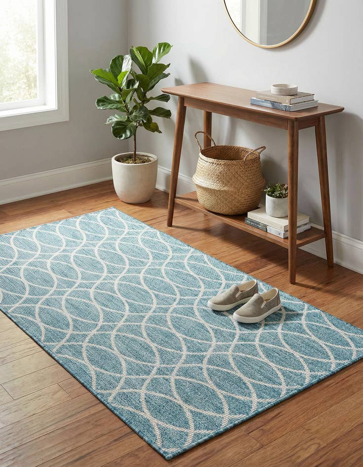 Detail image of 3' x 5' 3  Washable Trellis Indoor / Outdoor Rug