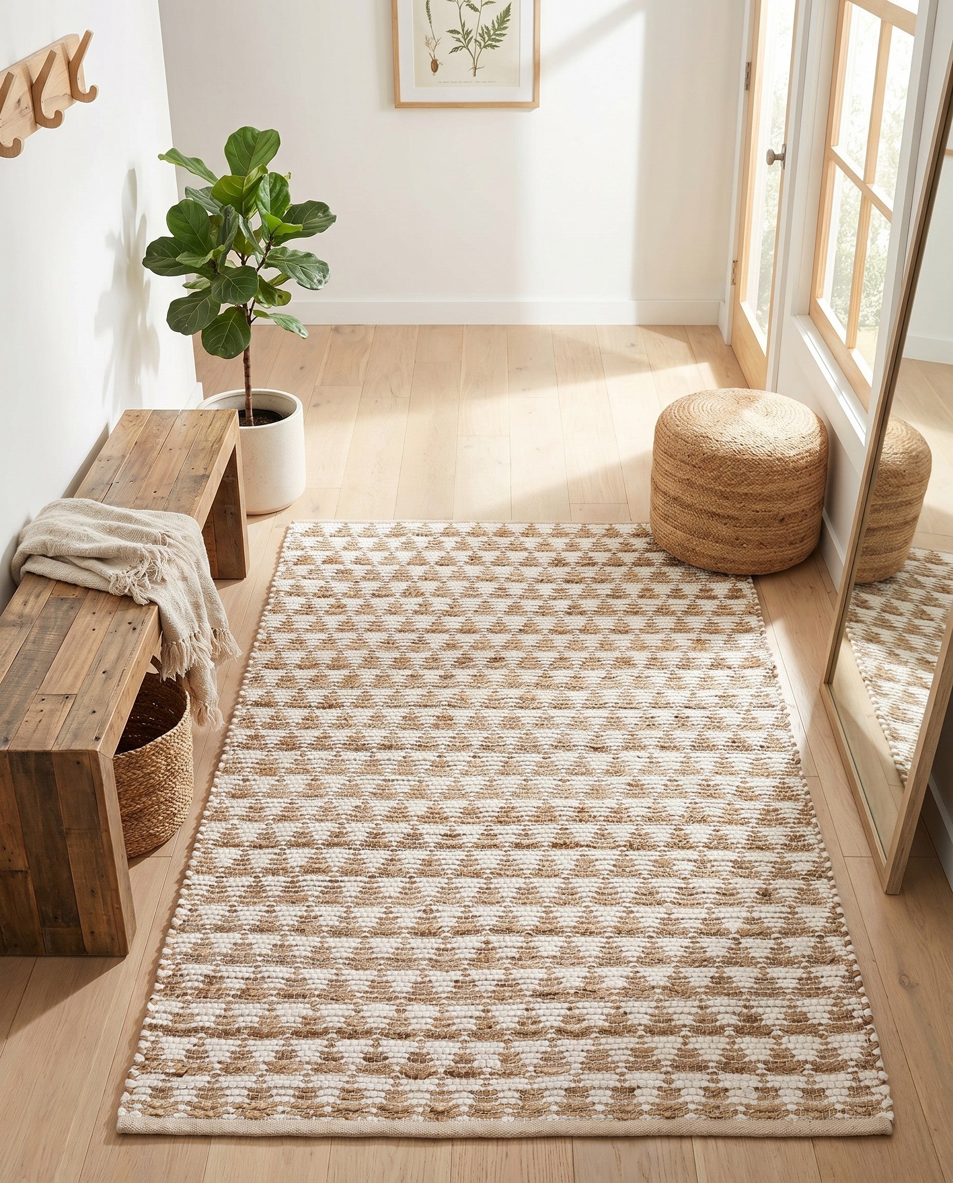 4' 1 x 6' 1 Hand Woven Chindi Jute Rug
