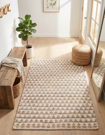 4' 1 x 6' 1 Hand Woven Chindi Jute Rug