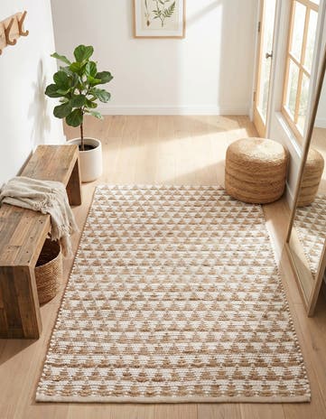 4' 1 x 6' 1 Hand Woven Chindi Jute Rug
