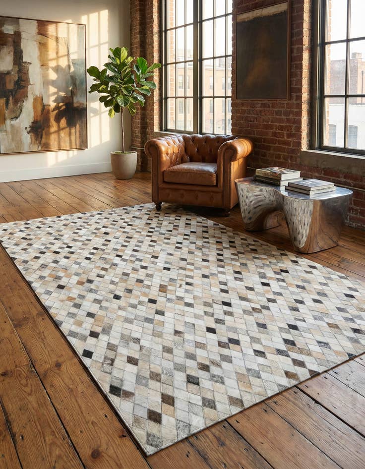 Detail image of 5' x 8' 1 Cowhide Leather Rug