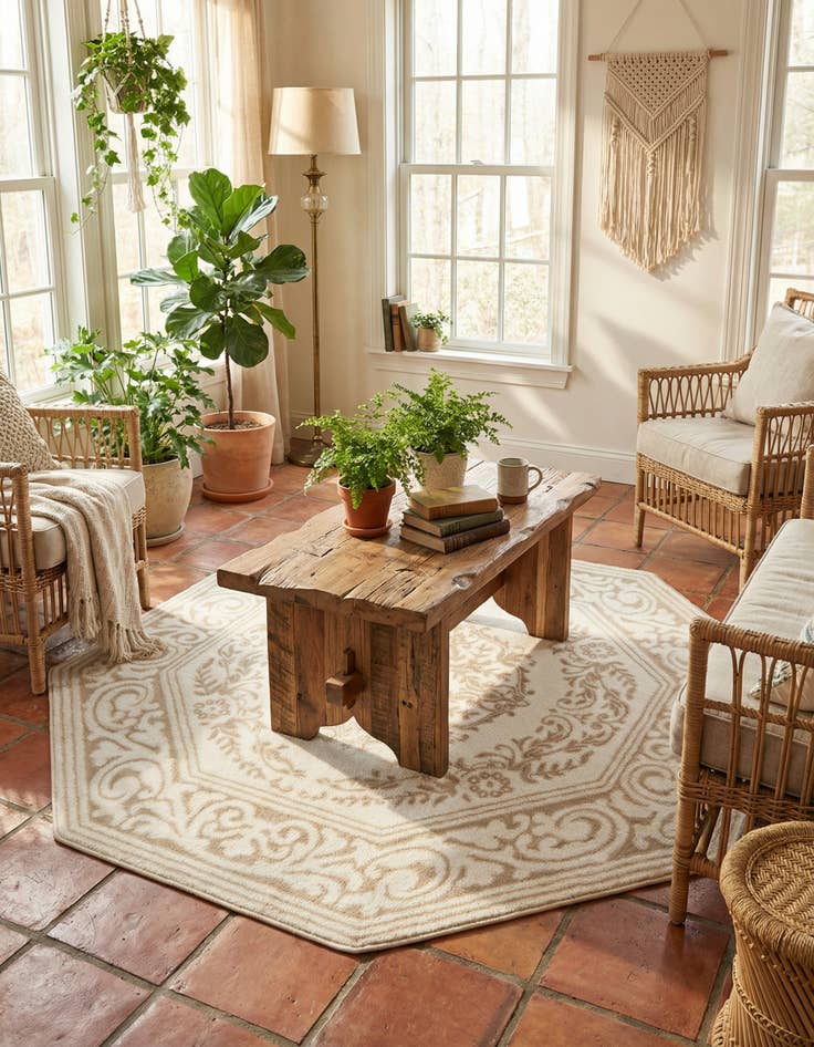 Detail image of 5' 3 x 5' 3 Hermitage Octagon Rug