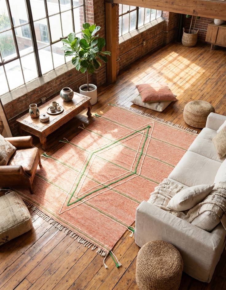 Detail image of 7' x 9' 9 Hand Knotted Moroccan Wool Rug