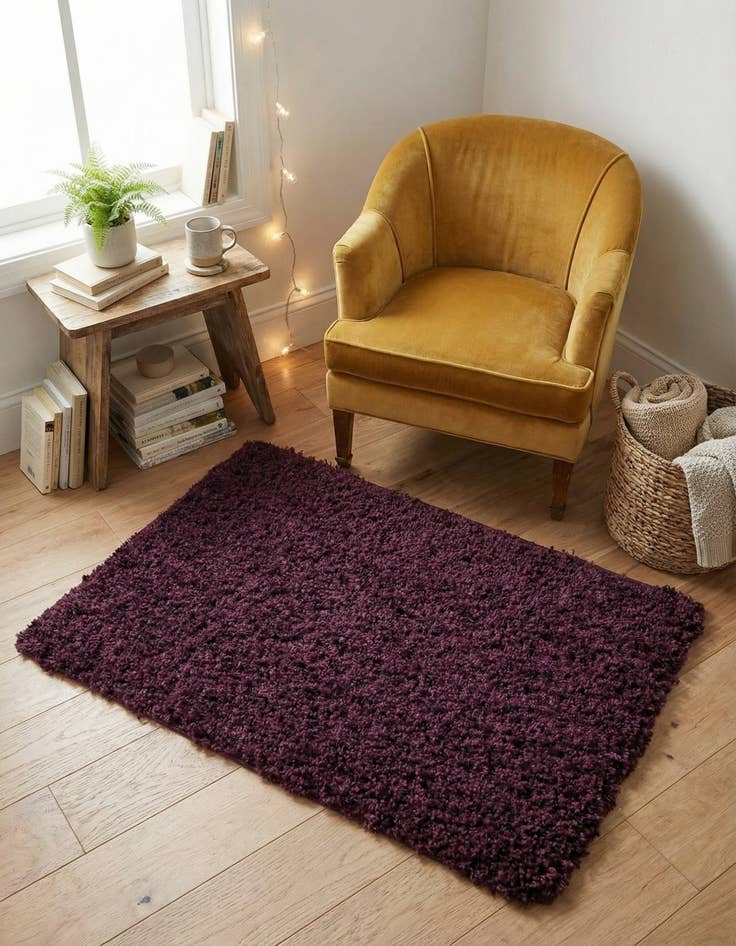 Detail image of 2' x 3' Solid Shag Rug