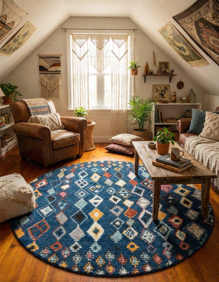 Detail image of 7' x 7' Morocco Round Rug