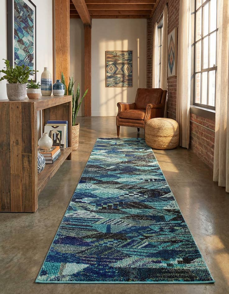 Detail image of 2' 2 x 6' 9 Washable Mesa Runner Rug