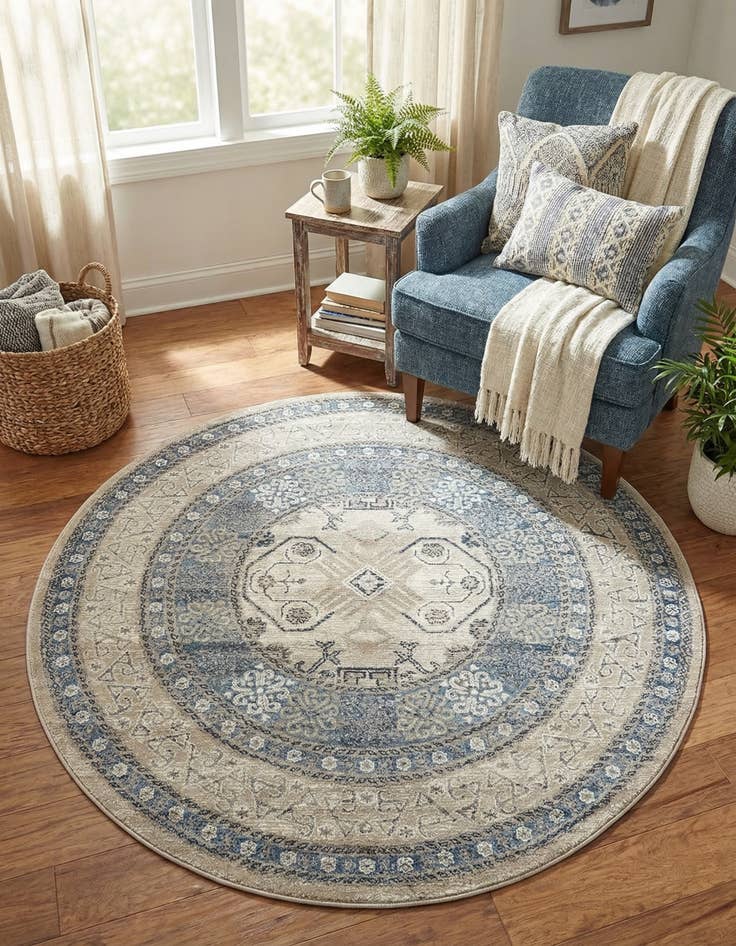 Detail image of 5' x 5' Viola Round Rug