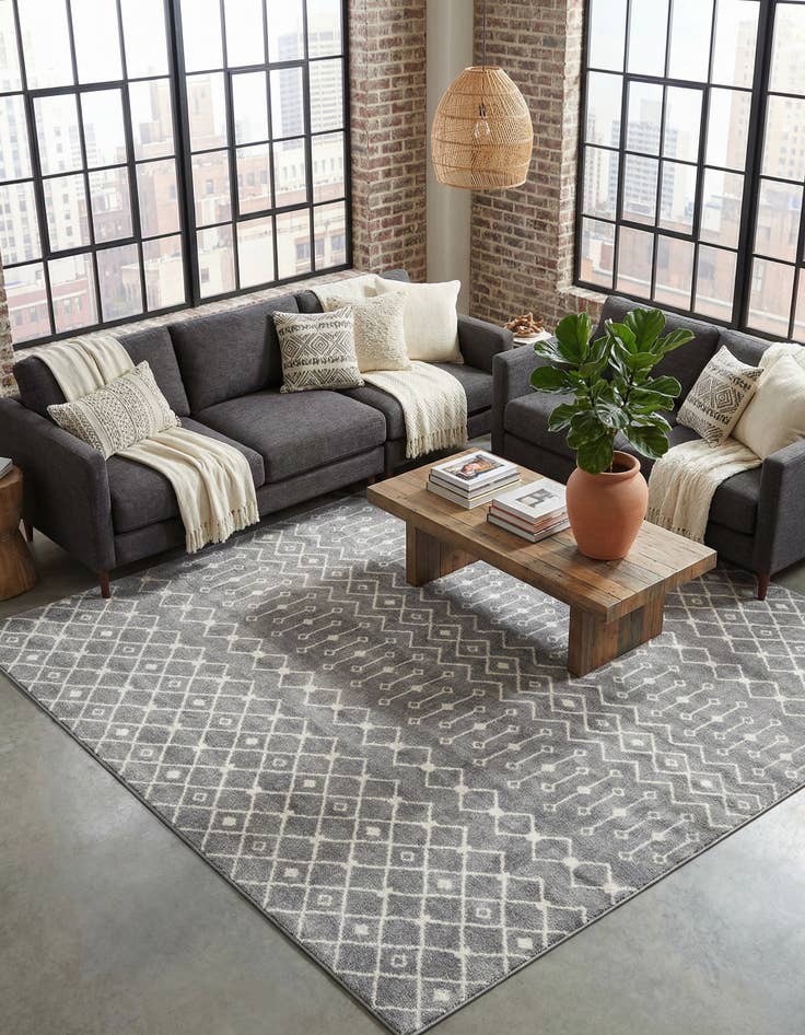 Detail image of 10' x 13' Moroccan Trellis Rug