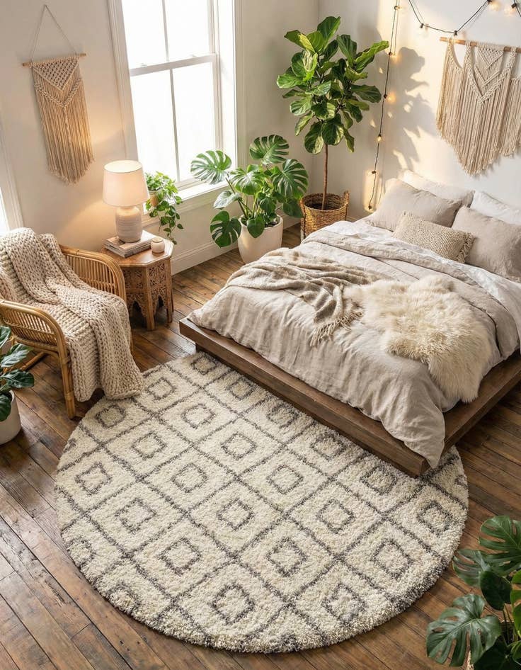 Detail image of 7' 10 x 7' 10 Trellis Shag Round Rug