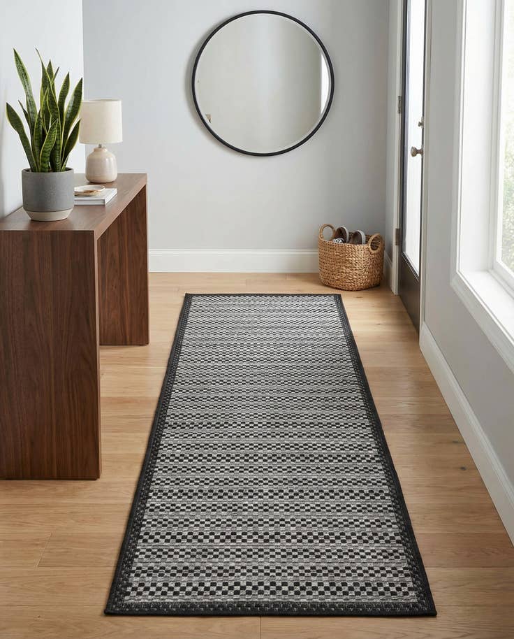 Detail image of 2' 2 x 6' Easy-Clean Border Indoor / Outdoor Runner Rug