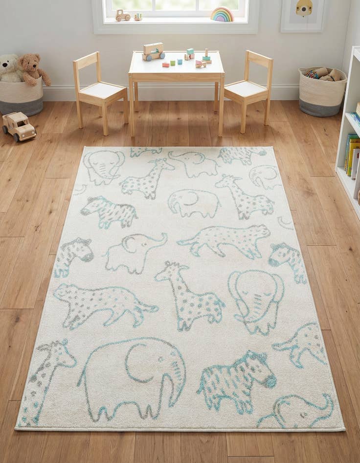Detail image of 4' x 6' Animals Whimsy Kids Rug
