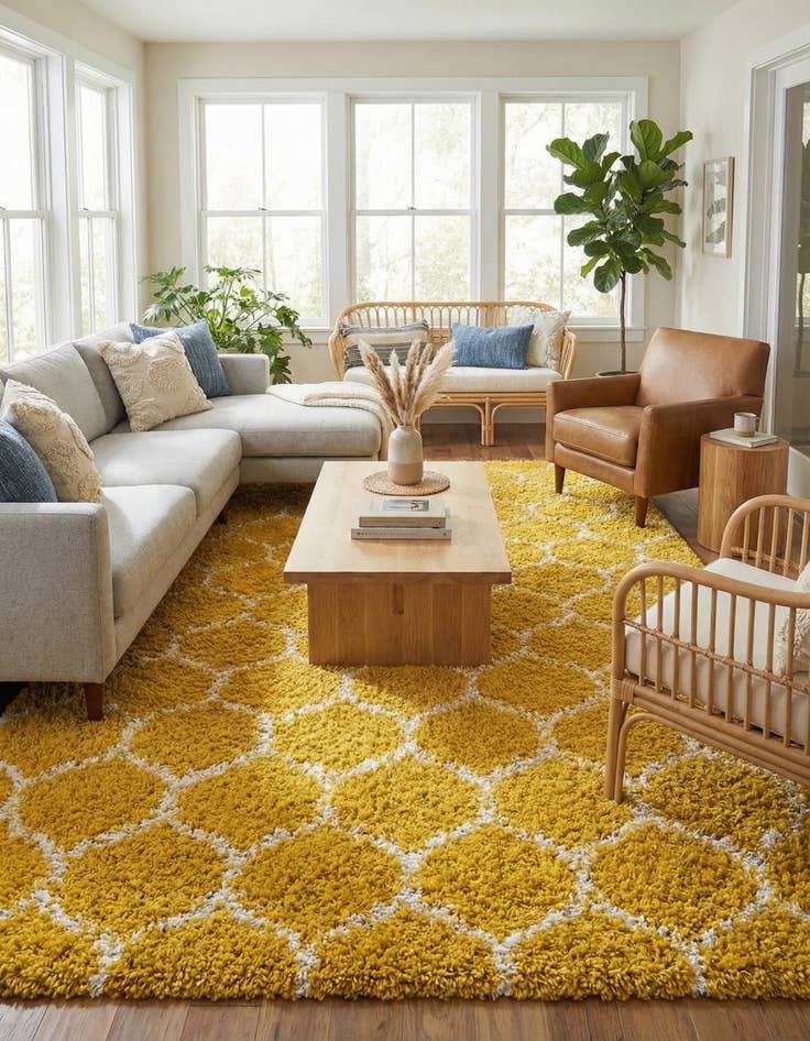 Detail image of 9' x 12' Trellis Shag Rug