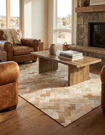 4' 1 x 5' 10 Cowhide Stocks Rug
