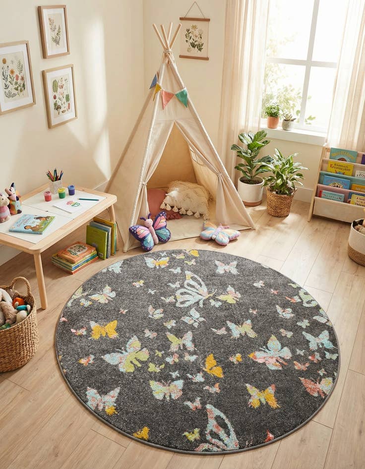 Detail image of 5' x 5' Whimsy Kids Round Rug