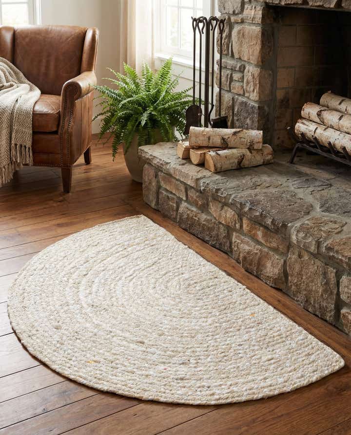 2' 2 x 3' 7 Handmade Braided Chindi Hearth Rug