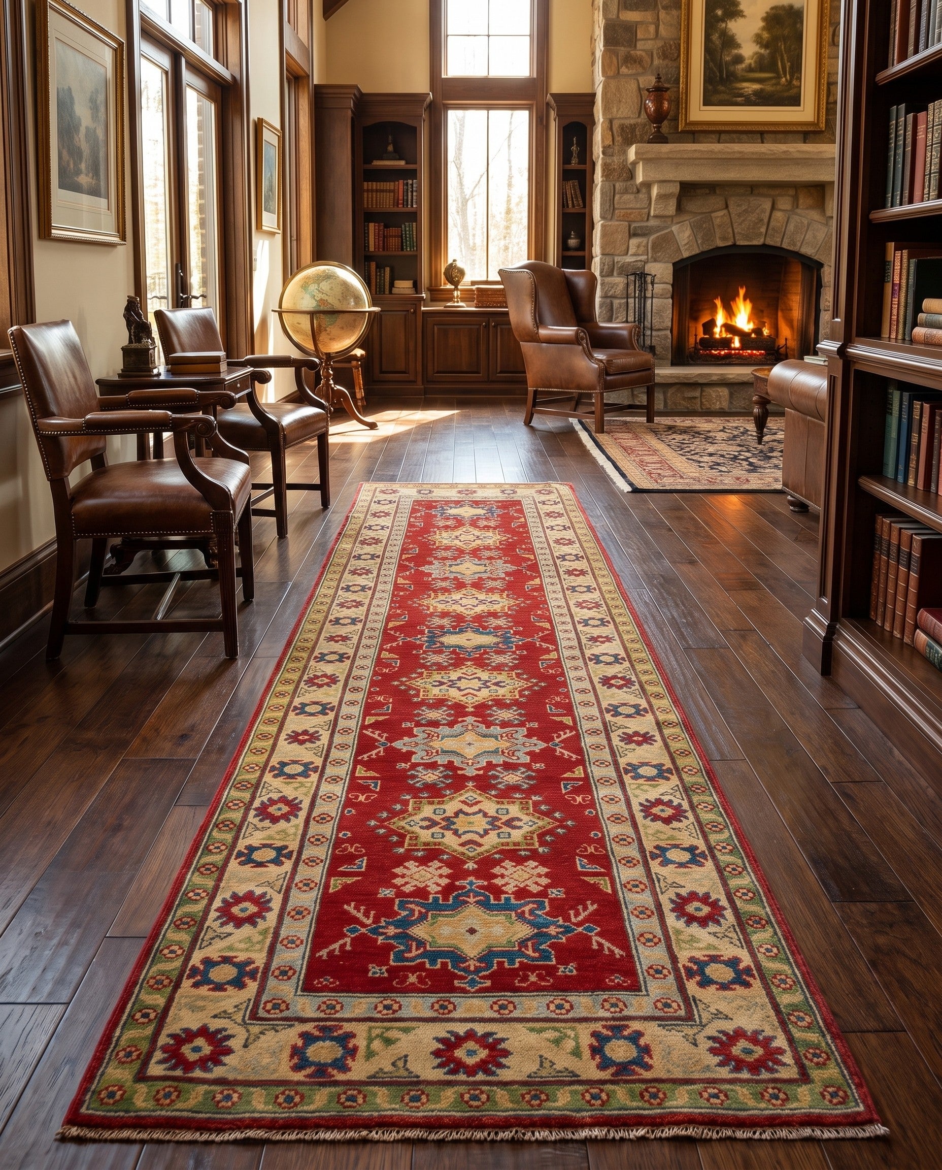 Detail image 3 of 11: 2' 8 x 9' 10 Hand Knotted Kazak Runner Rug