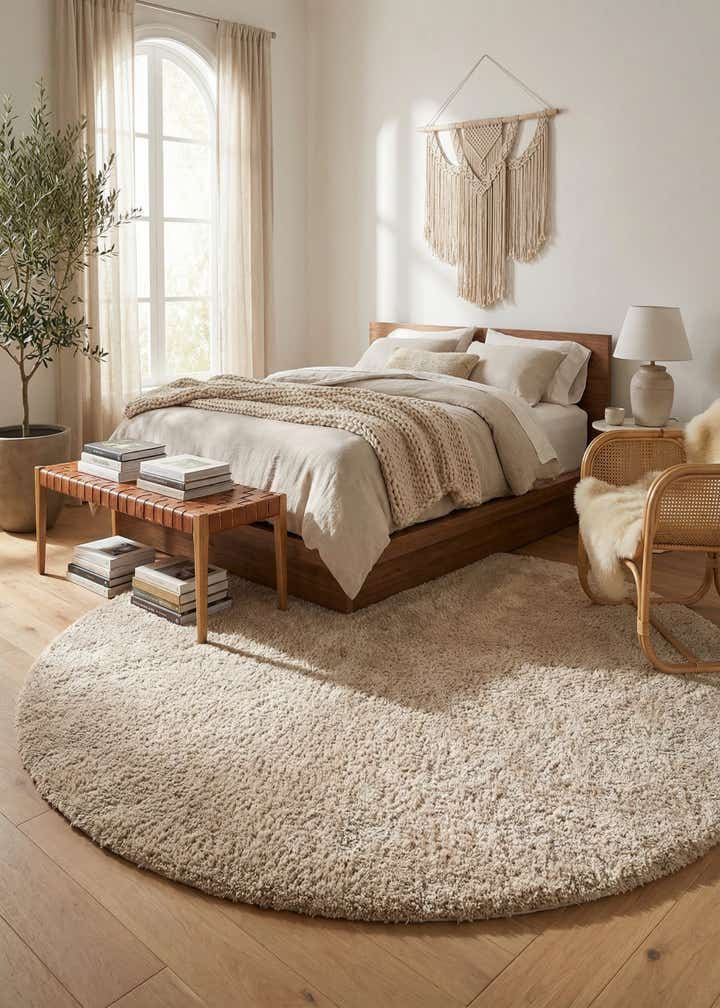 10' x 10' Soft Solid Shag Round Rug