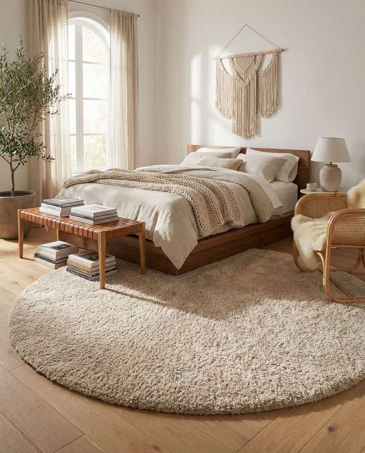 10' x 10' Soft Solid Shag Round Rug